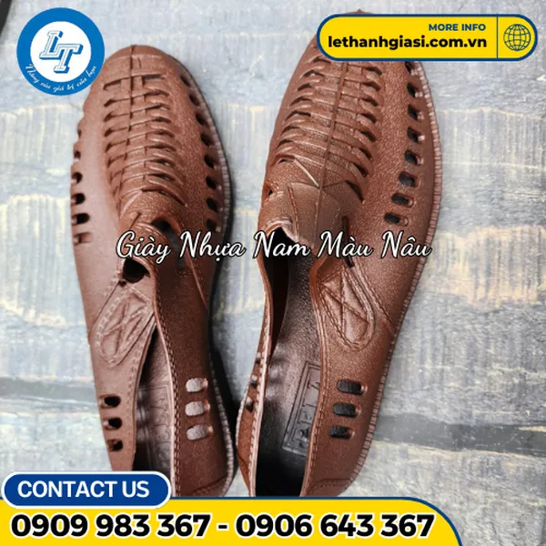 GIÀY NHỰA NAM MÀU NÂU