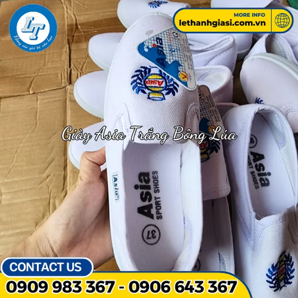 GIÀY ASIA BÔNG LÚA TRẮNG