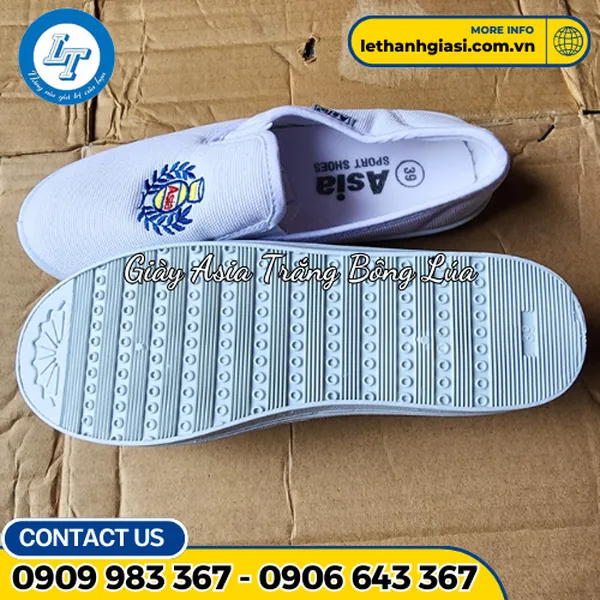 GIÀY ASIA BÔNG LÚA TRẮNG