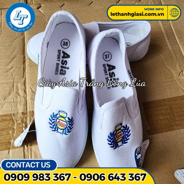GIÀY ASIA BÔNG LÚA TRẮNG