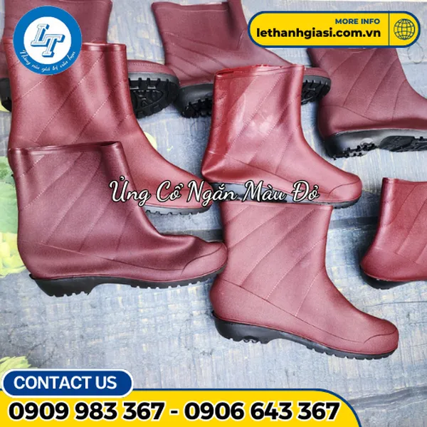Ủng Cổ Ngắn Nâu Đỏ