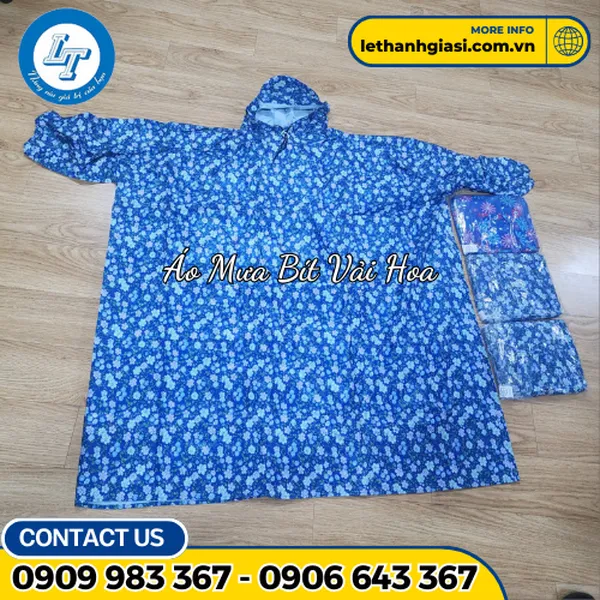 ÁO MƯA BÍT VẢI HOA