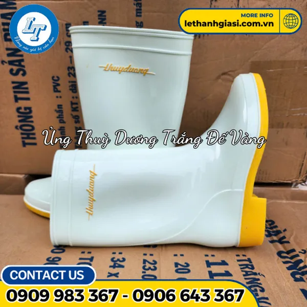 Ủng Thuỳ Dương Trắng Đế Vàng