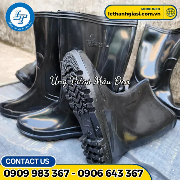 Ủng Cao Su Đen Vitas