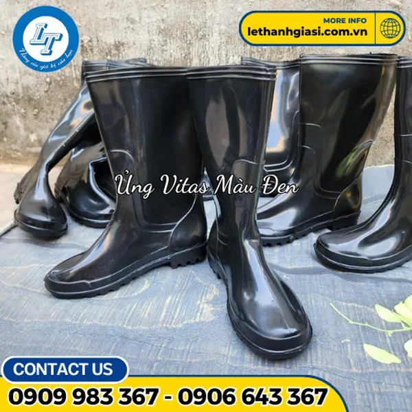 Ủng Cao Su Đen Vitas