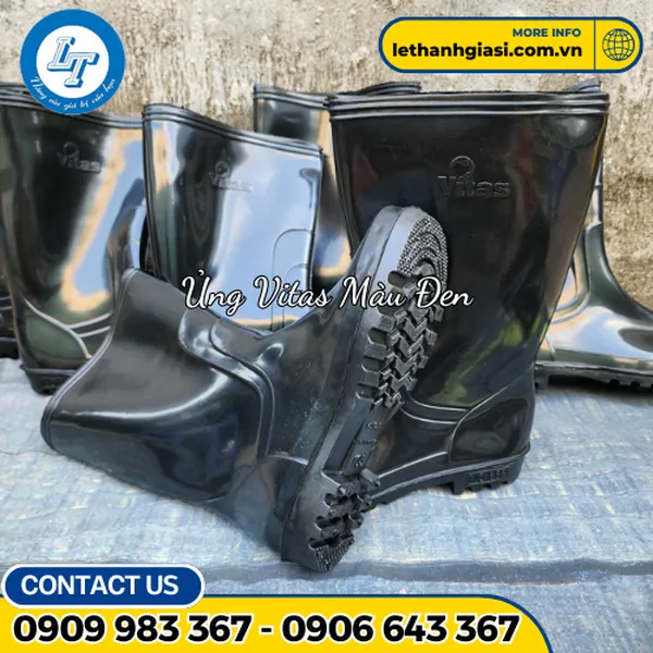Ủng Cao Su Đen Vitas