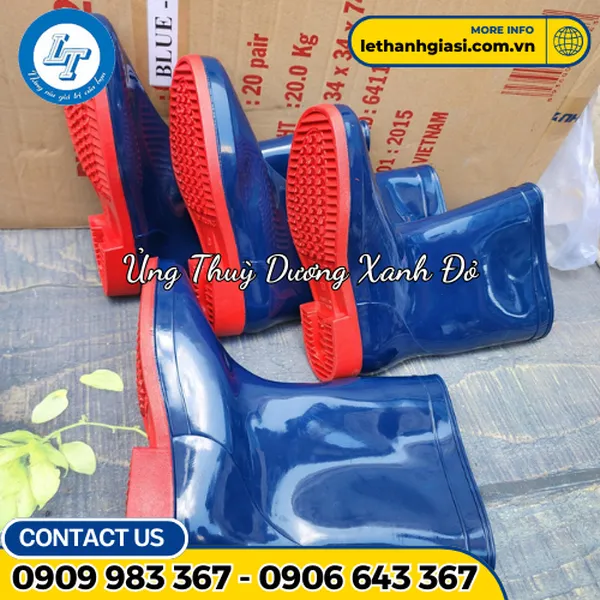 Ủng Thuỳ Dương Xanh Đế Đỏ