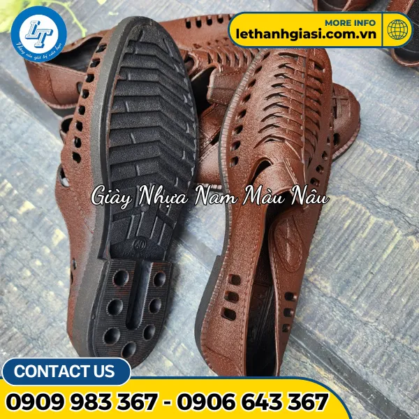 GIÀY NHỰA NAM MÀU NÂU