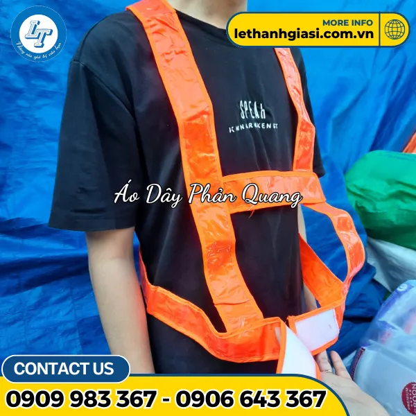 ÁO DÂY PHẢN QUANG MÀU CAM