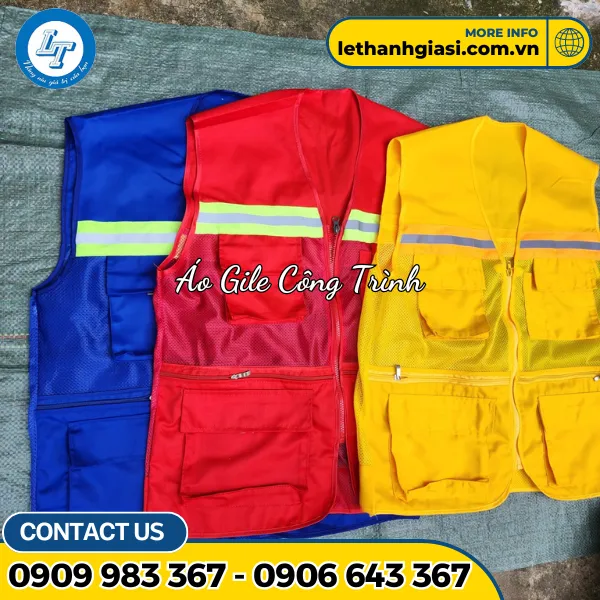 ÁO GILE CÔNG TRÌNH NHIỀU MÀU