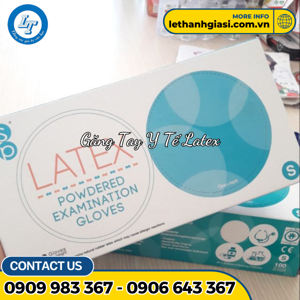 GĂNG TAY Y TẾ LATEX TRẮNG CÓ BỘT 