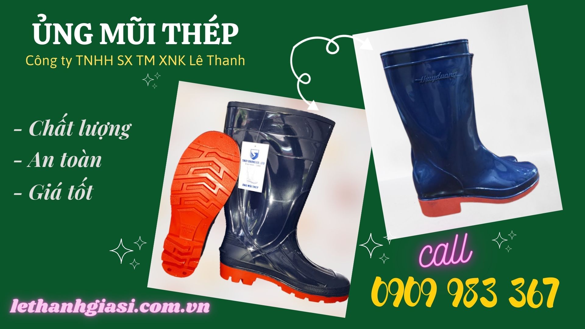 Đại lý ủng mũi thép thùy dương giá rẻ HCM Ủng mũi thép an toàn