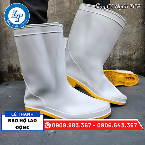 ủng nhựa bảo hộ lao động TGP giá sỉ trắng đế vàng ủng nhựa bảo hộ lao động TGP giá sỉ trắng đế vàng