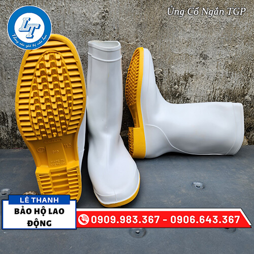 ủng nhựa bảo hộ lao động TGP giá sỉ trắng đế vàng ủng nhựa bảo hộ lao động TGP giá sỉ trắng đế vàng