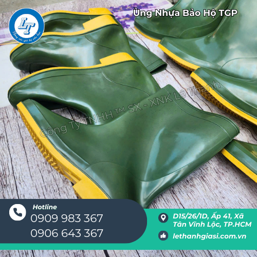 ủng nhựa bảo hộ TGP xanh rêu đế vàng bỏ giá rẻ ở đâu 5 ủng nhựa bảo hộ TGP xanh rêu đế vàng bỏ giá rẻ ở đâu 5