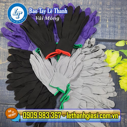 Bao tay vải mỏng đủ size, đủ màu gt vải mỏng