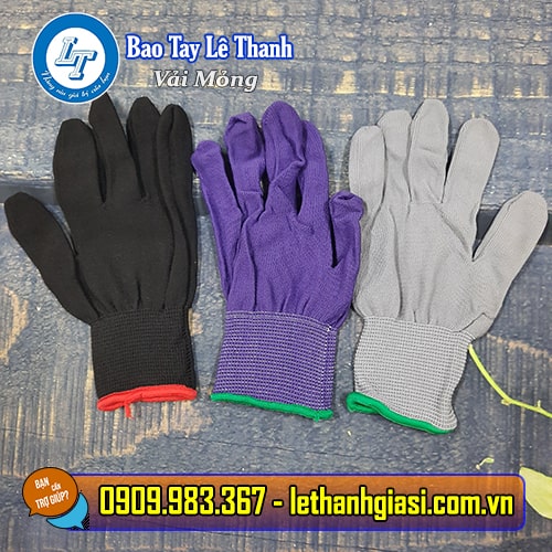 Bao tay vải mỏng đủ size, đủ màu gt vải mỏng