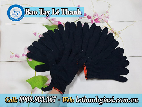 Bao tay xỏ 5 ngón xám đen dùng trong công nghiệp bao tay xám đen