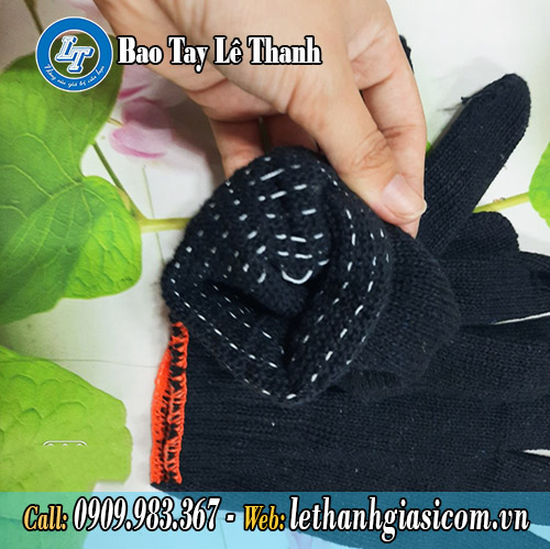 Bao tay xỏ 5 ngón xám đen dùng trong công nghiệp bao tay xám đen