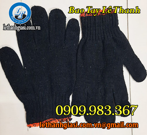 Bao tay xỏ 5 ngón xám đen dùng trong công nghiệp bao tay xám đen