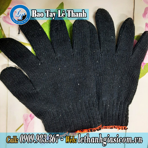 Bao tay xỏ 5 ngón xám đen dùng trong công nghiệp bao tay xám đen