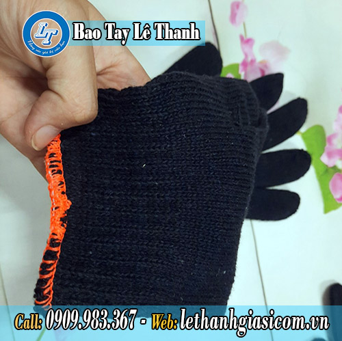 Bao tay xỏ 5 ngón xám đen dùng trong công nghiệp bao tay xám đen