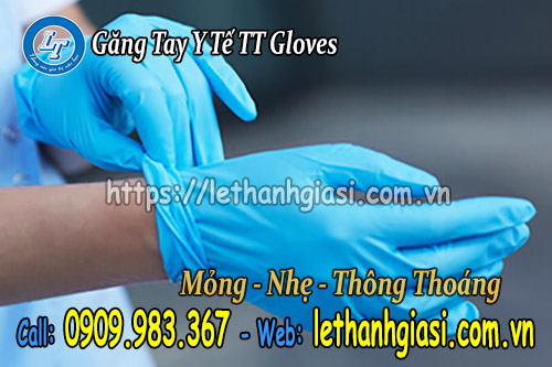 tìm mua găng tay y tế Nitrile TT Gloves cao cấp găng tay y tế
