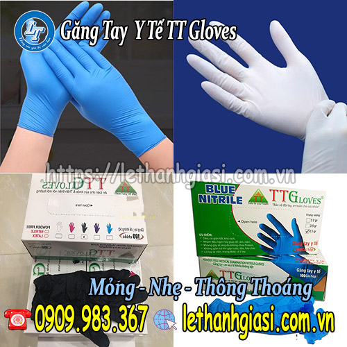 tìm mua găng tay y tế Nitrile TT Gloves cao cấp găng tay y tế