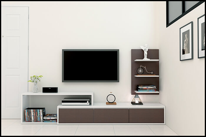 Mẫu kệ tivi phòng khách dành cho căn hộ chung cư
