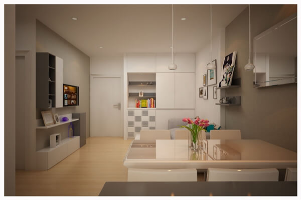 Mẫu kệ tivi phòng khách dành cho căn hộ chung cư