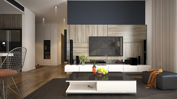 Mẫu kệ tivi phòng khách dành cho căn hộ chung cư