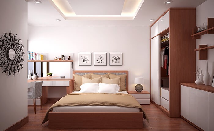 Thiết kế nội thất phòng ngủ sang trọng dành cho căn hộ