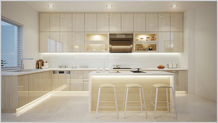 Mẫu tủ bếp đẹp dành cho căn hộ chung cư