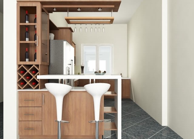 Quầy bar bếp tiện nghi cho không gian đẳng cấp dành cho căn hộ