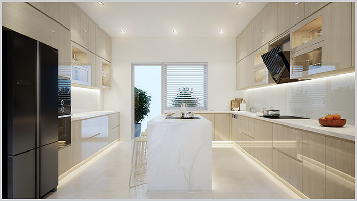 Thi công tủ bếp giá tại xưởng