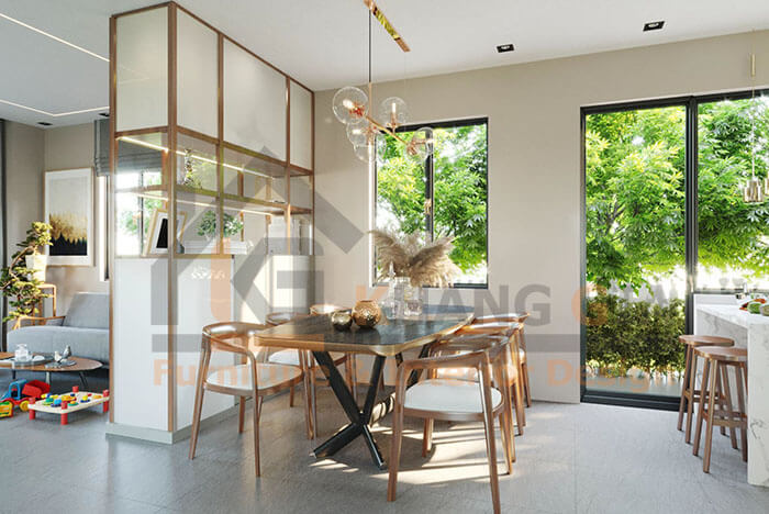 thi công nội thất biệt thự phòng bếp