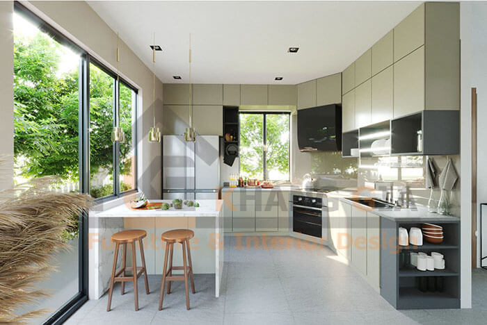 thi công nội thất biệt thự phòng bếp