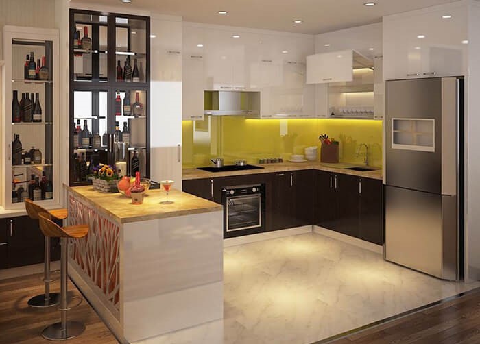 Mẫu thiết kế quầy bar đẹp cho không gian bếp