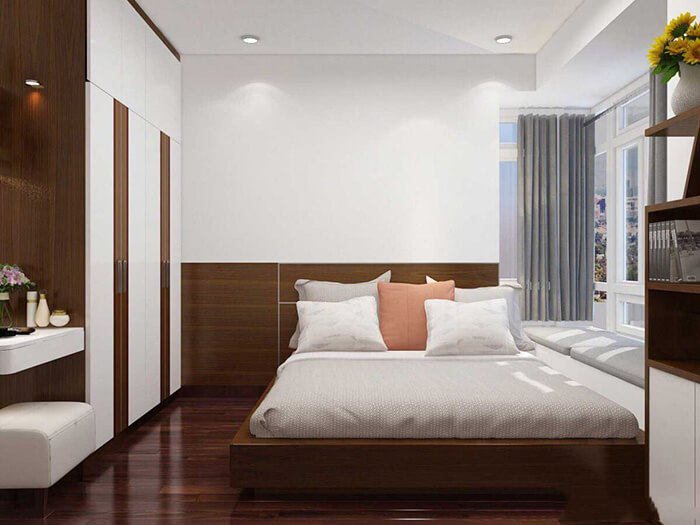 thiết kế thi công nội thất chung cư 70m2 2 phòng ngủ Botanica