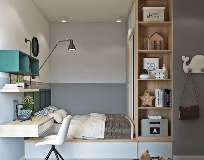 thiết kế thi công nội thất chung cư 70m2 2 phòng ngủ Botanica