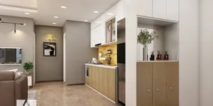 Mẫu thiết kế nội thất căn hộ chung cư Sky Center 2 phòng ngủ