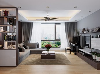 Thiết kế thi công nội thất căn hộ chung cư 70m2 - 2 phòng ngủ Botanica