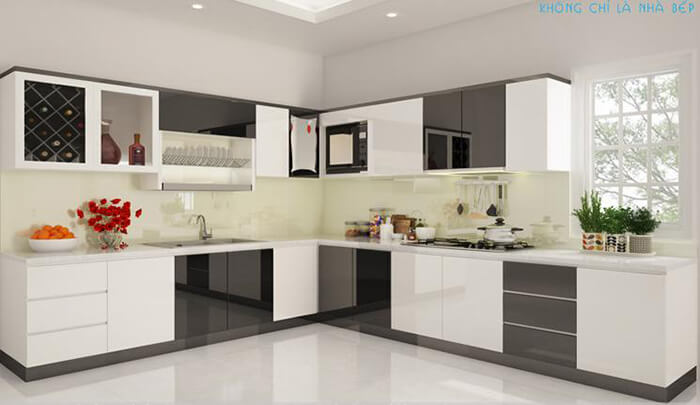 Tủ bếp acrylic dành cho căn hộ chung cư