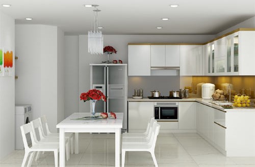 Mẫu phòng bếp đẹp và sang trọng dành cho căn hộ chung cư
