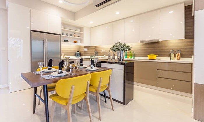 Tủ bếp mdf chống ẩm dành cho căn hộ chung cư