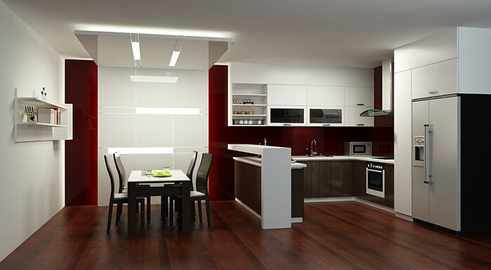 Tủ bếp gỗ công nghiệp MDF melamine