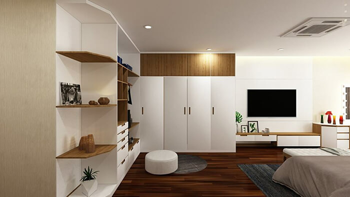 Tủ quần áo hiện đại dành cho nội thất căn hộ chung cư