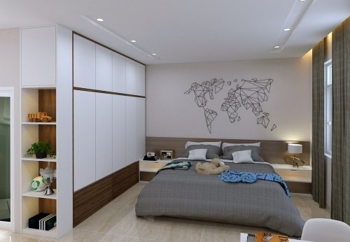 Tủ quần áo hiện đại dành cho nội thất căn hộ chung cư