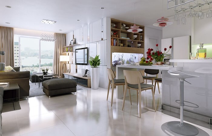 Tủ trang trí đẹp dành cho căn hộ chung cư