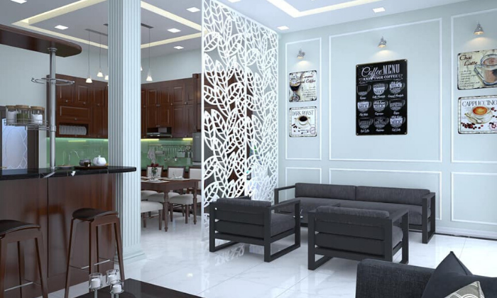 Vách ngăn cnc phòng khách